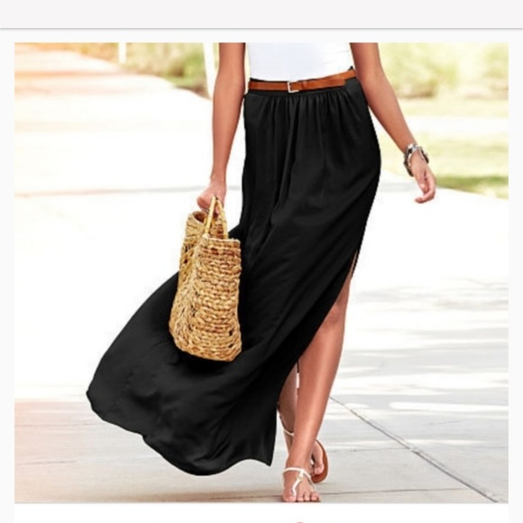 Victoria's Secret Dresses & Skirts - Victoria's Secret floral maxi skirt leg slit